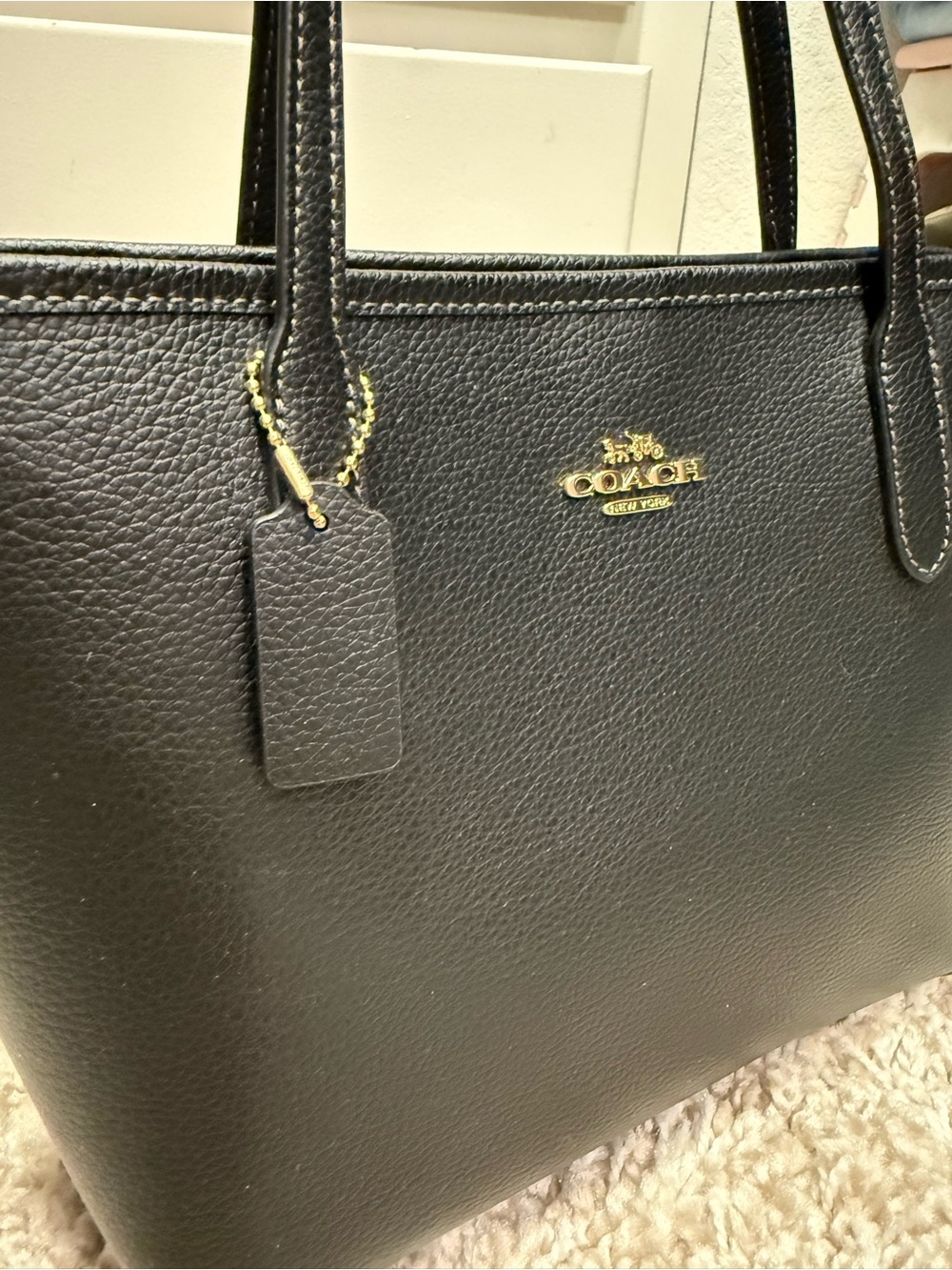 Coach Black Small City Tote - Picture 4 of 12